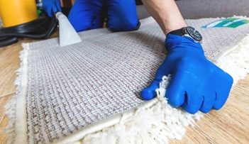 Cleaning The Rug With Vacuum — Professional Carpet Cleaners in Gold Coast, QLD
