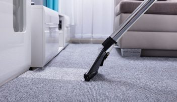 Cleaning The Living Room Carpet — Professional Carpet Cleaners in Gold Coast, QLD
