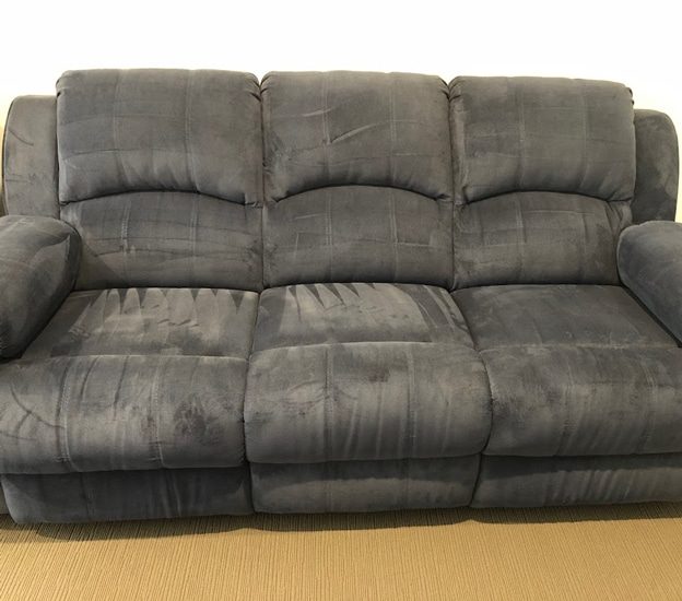 Three Seater Dark Grey Sofa — Professional Carpet Cleaners in Gold Coast, QLD